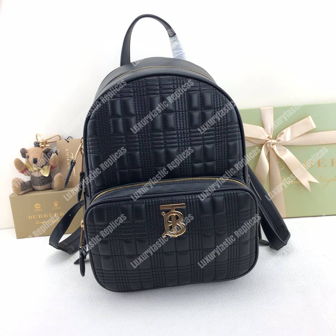 B**rry quilted check lambskin backpack black