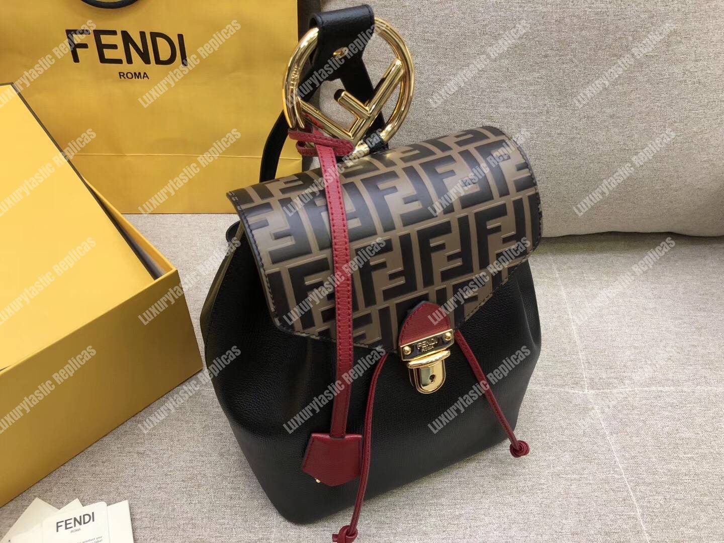 F**di multicolour leather backpack