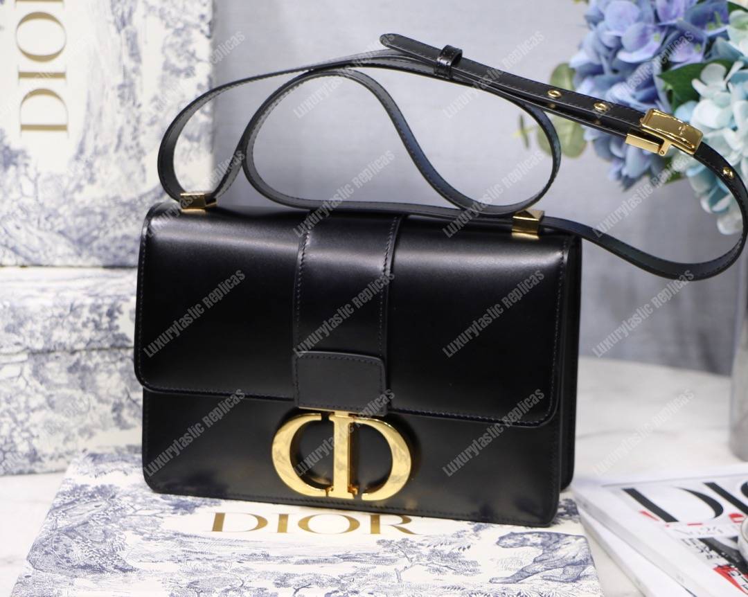 30 Montaigne Calfskin Bag Black