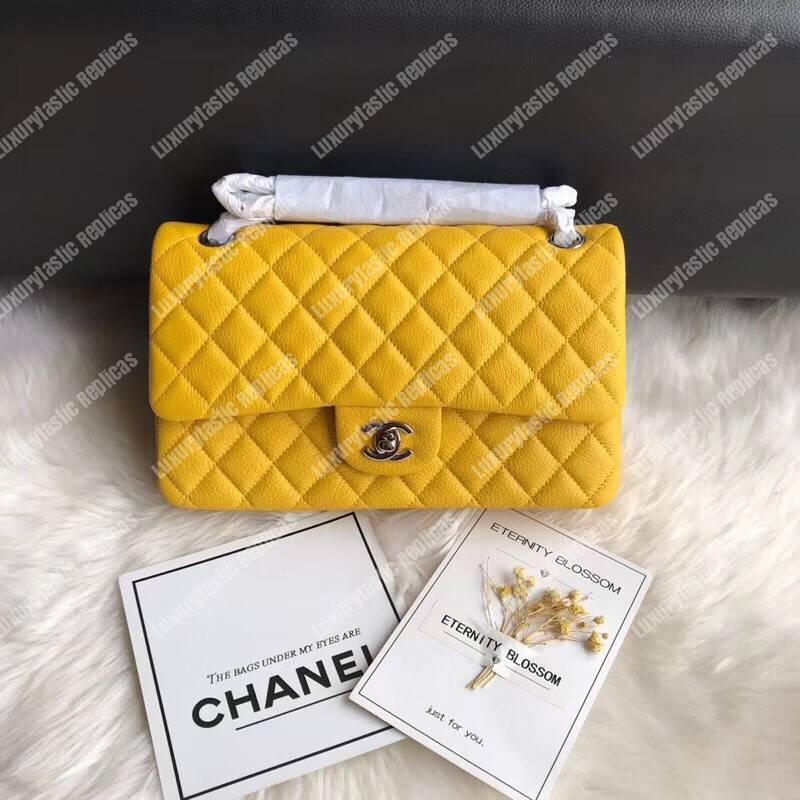 Ch*el medium classic handbag yellow