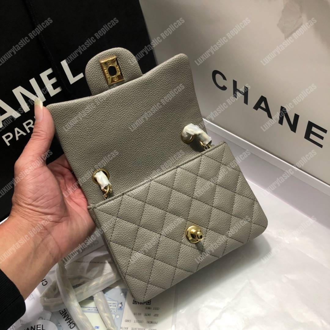 Ch*el mini flap bag grey