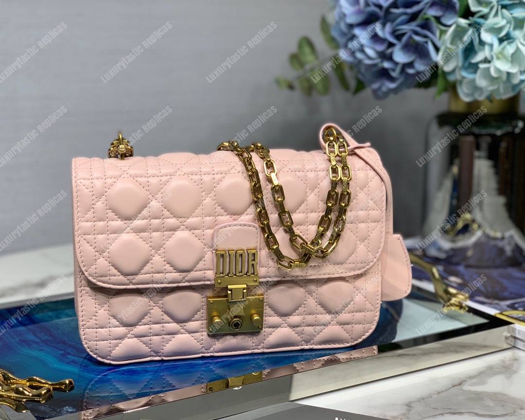 D*or lambskin D*oraddict flap bag pink