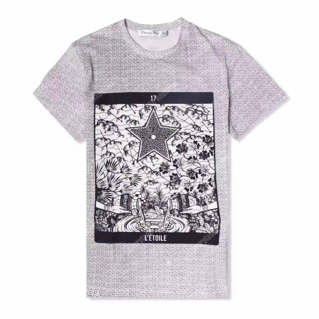 ch**an D*or blue and white fantaisie tarot l’etoile t-shirt