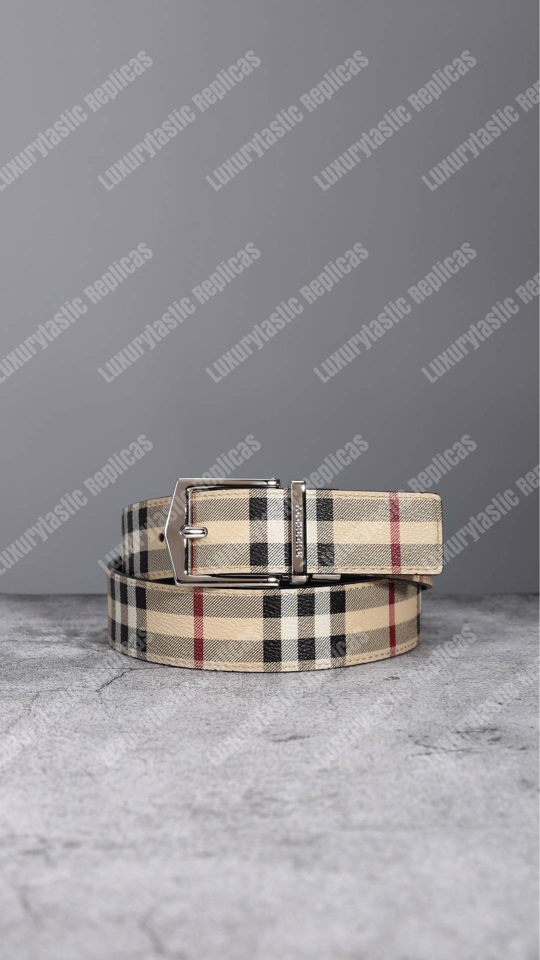 B**rry reversible vintage check leather belt