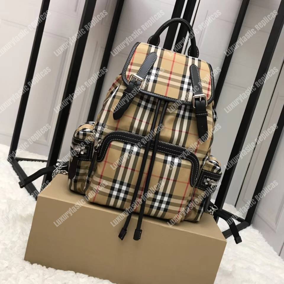 B**rry the medium rucksack in vintage check nylon