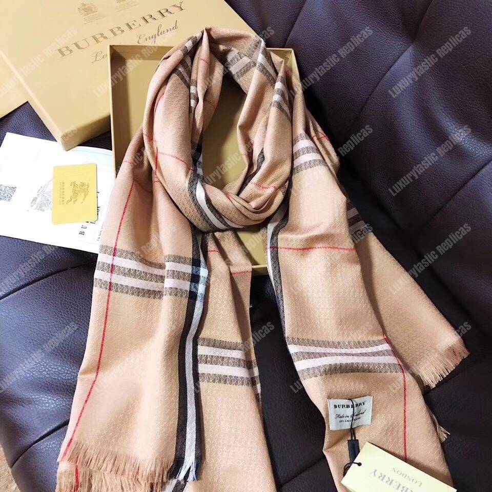 B**rry check cashmere scarf archive beige