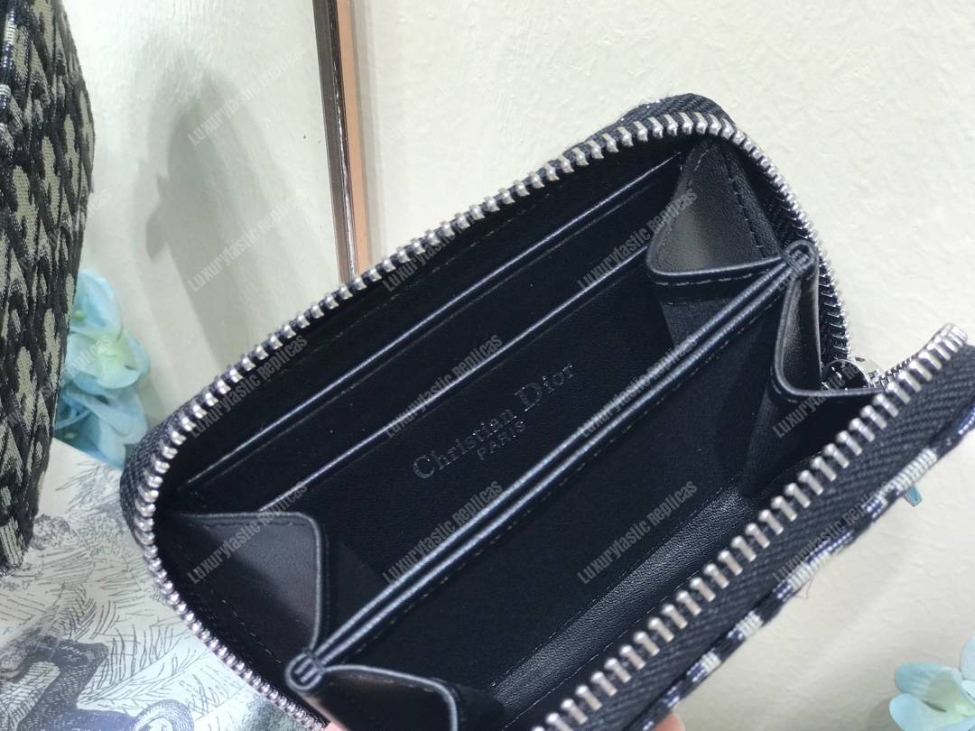 saddle D*or blue oblique wallet