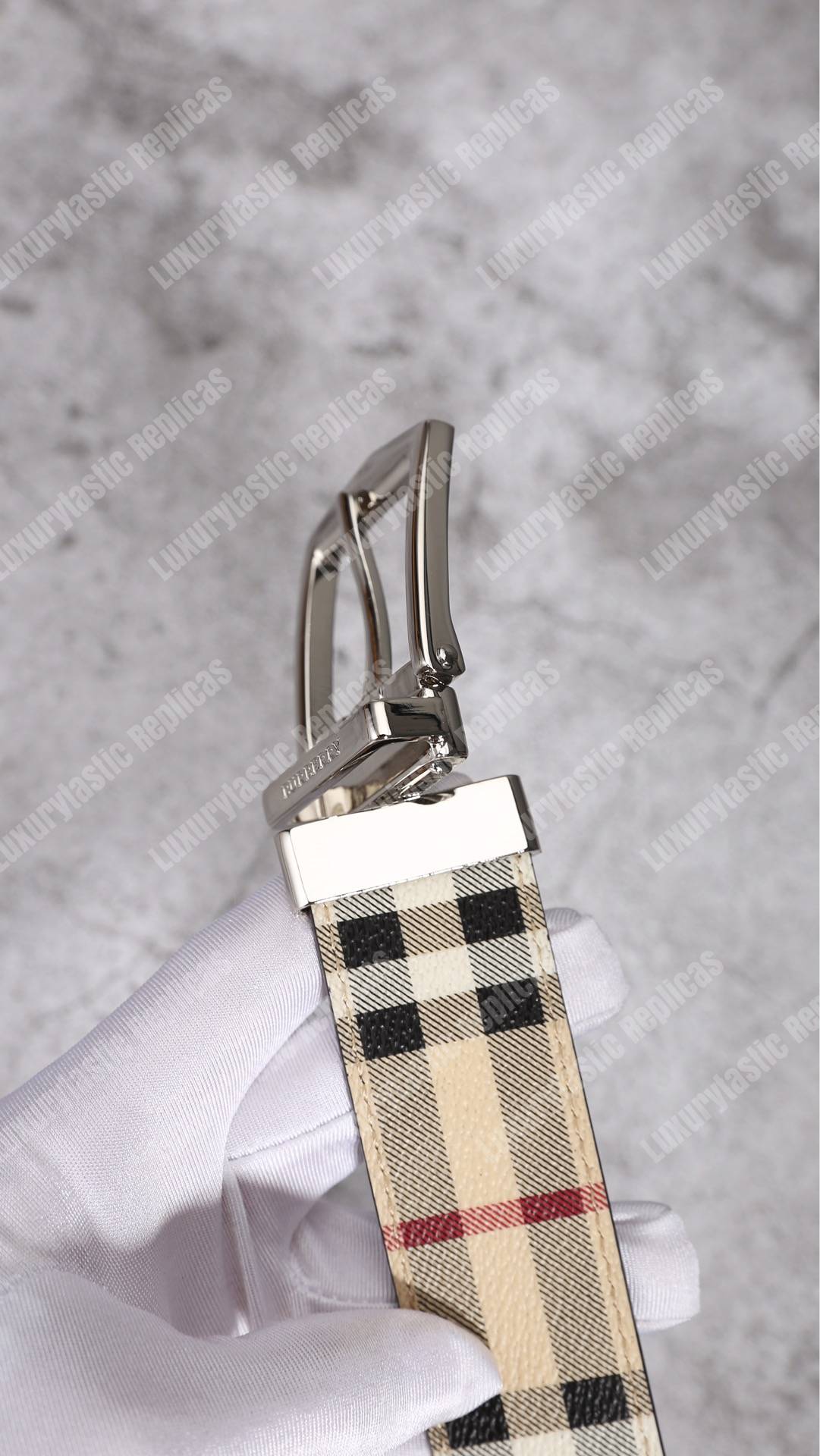 B**rry reversible vintage check leather belt