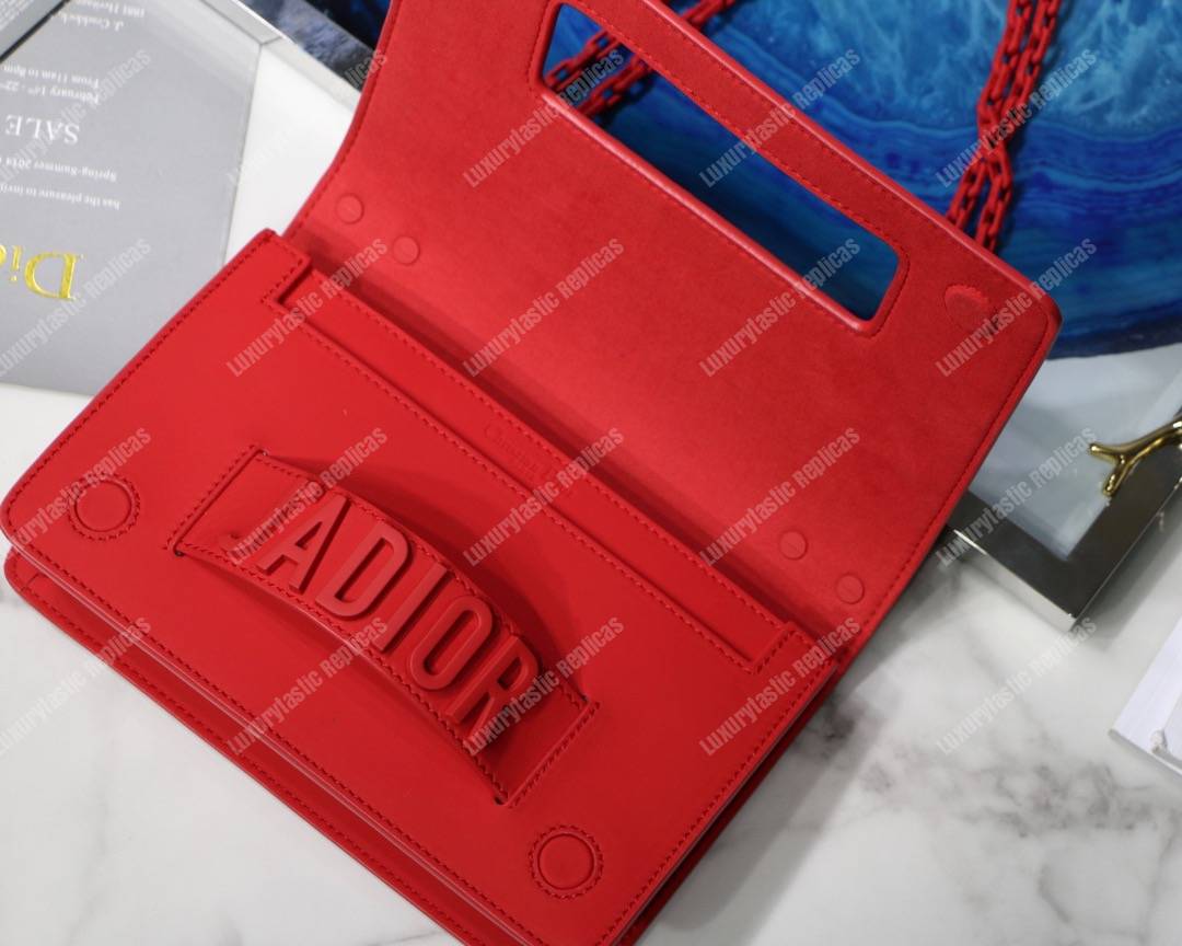 mini j’aD*or red ultra matte flap bag
