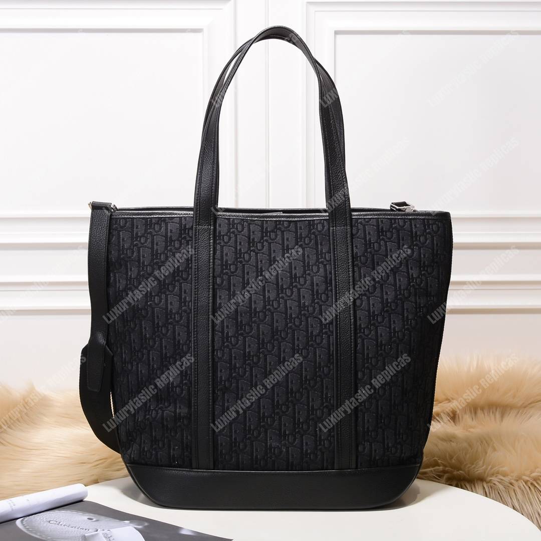 black voyage D*or oblique tote bag