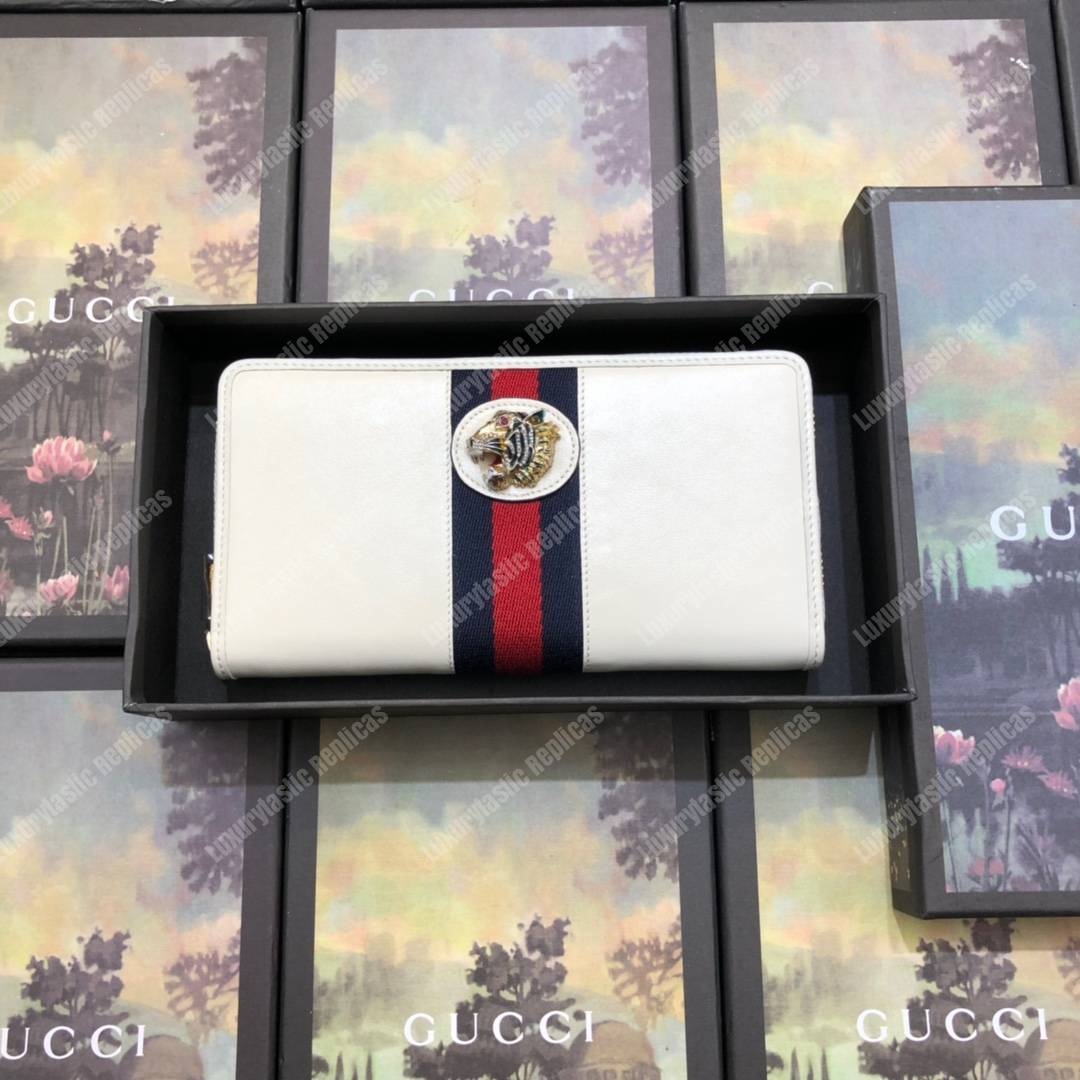 G*u*i rajah zip around wallet leather white