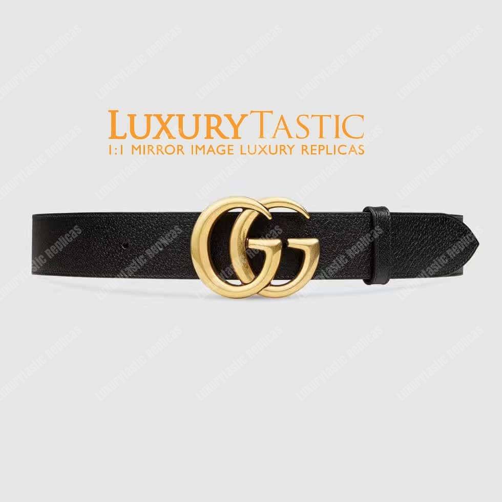 G*u*i leather belt with double g buckle