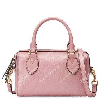 G*u*i signature small top handle bag light pink