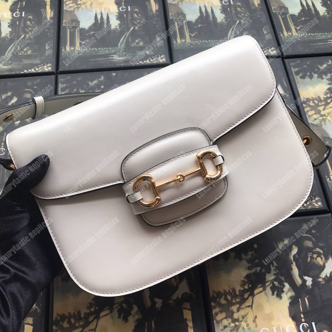 G*u*i 1955 horsebit shoulder bag white
