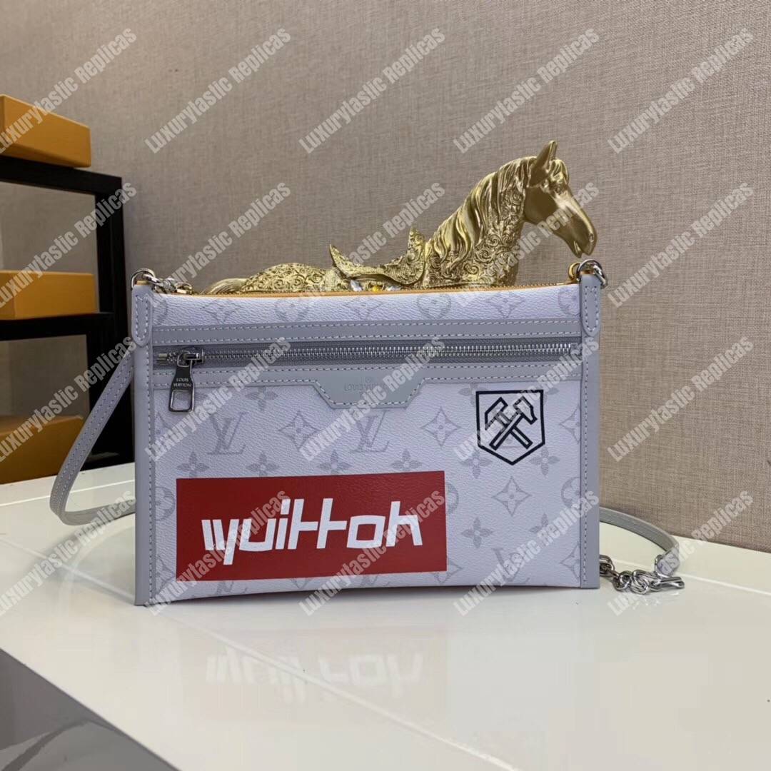 LV Double Flat Messenger Monogram Blanc