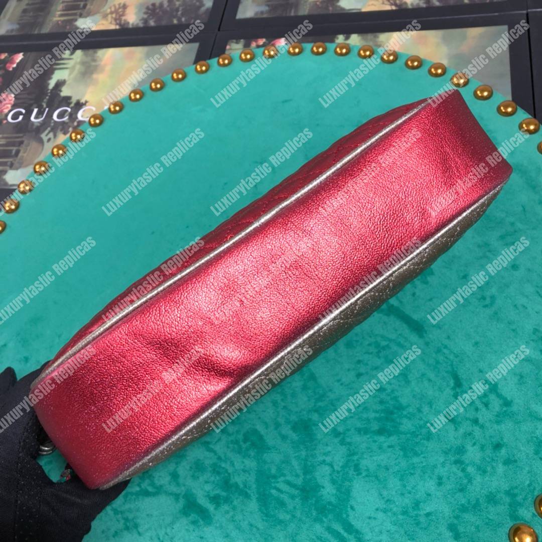 G*u*i laminated leather small shoulder bag red/green