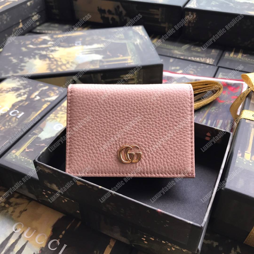 G*u*i leather card case wallet light pink