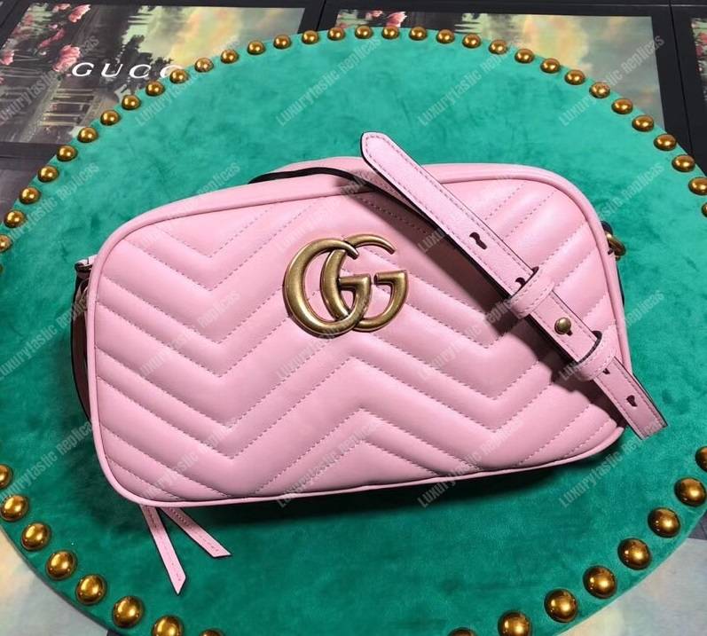 G*u*i gg marmont small matelassé shoulder bag pink