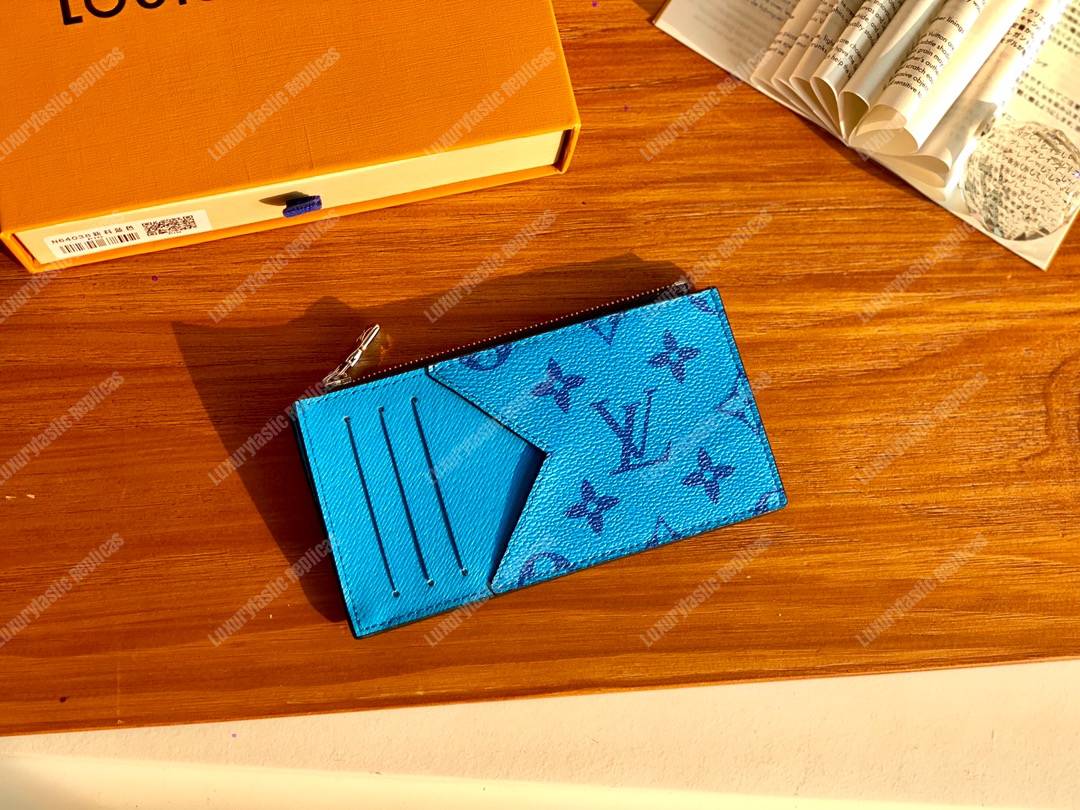 LV Coin Card Holder Blue
