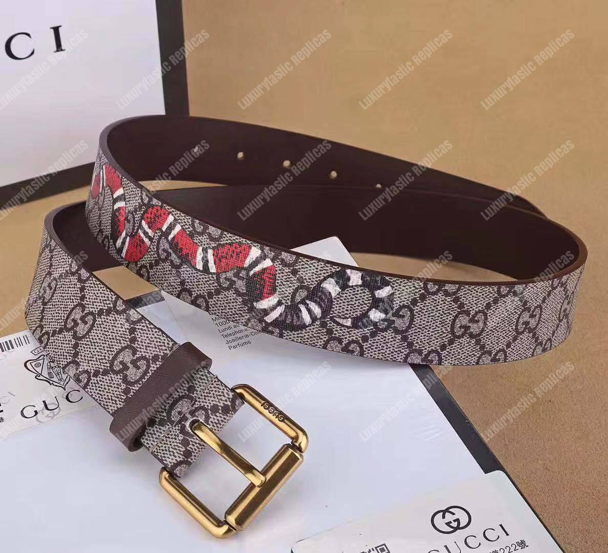gg Sup*e belt with kingsnake print