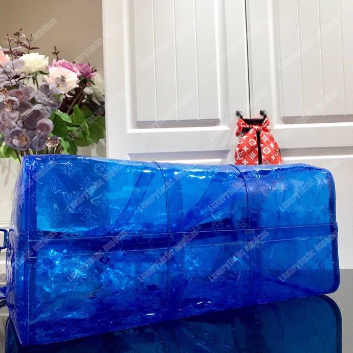 LV Keepall Bandouliere Monogram 50 Blue PVC
