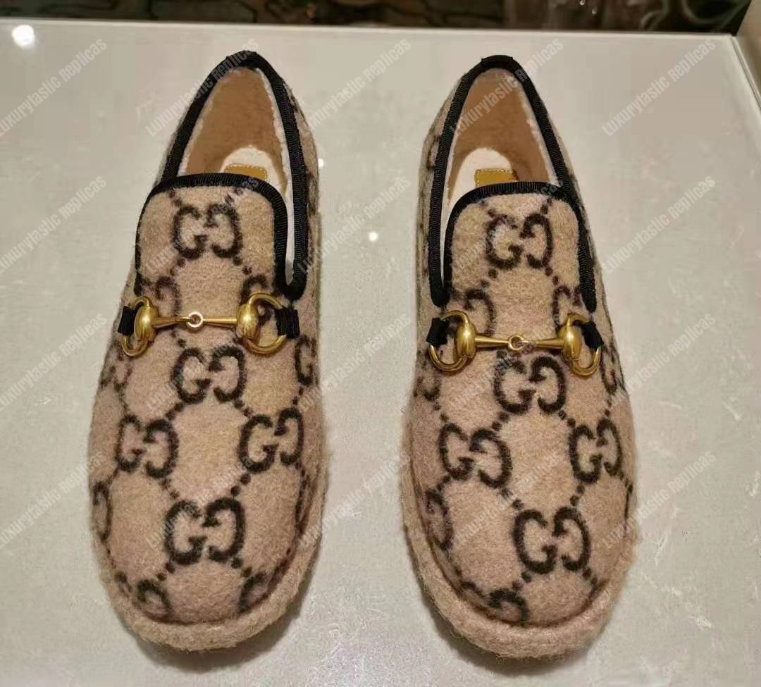 G*u*i women’s gg wool loafer beige
