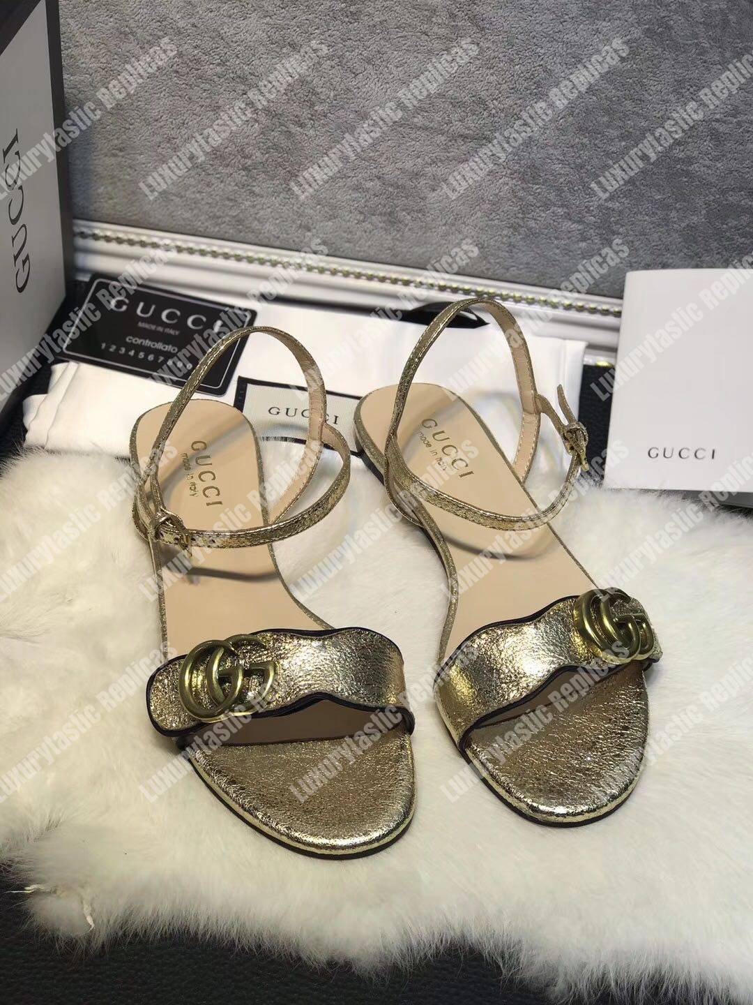 G*u*i marmont gg metallic sandals flat