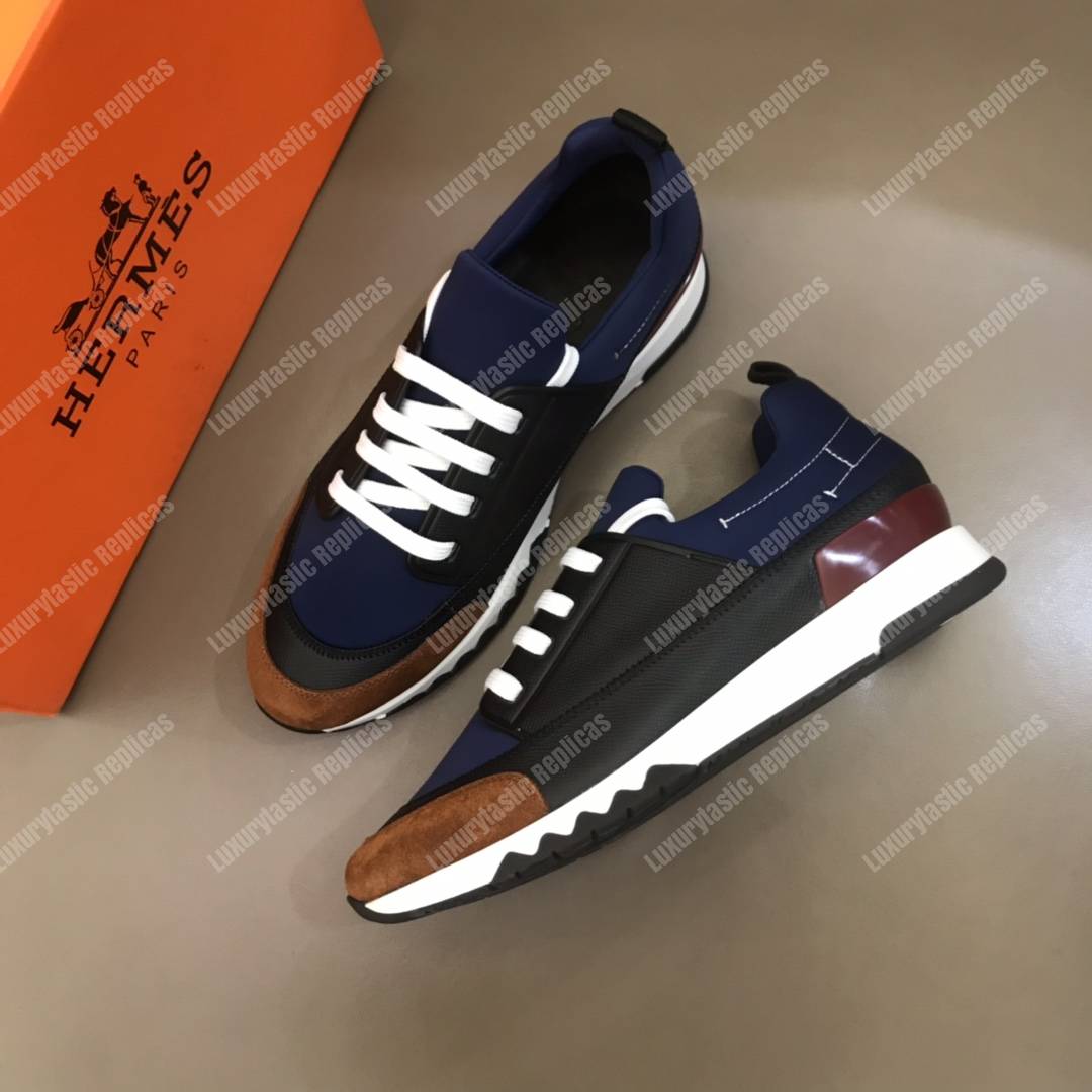 H**mes stadium sneaker black/blue