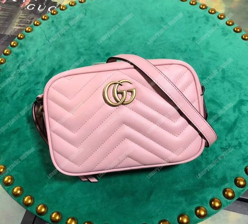 G*u*i gg marmont matelassé mini bag pink