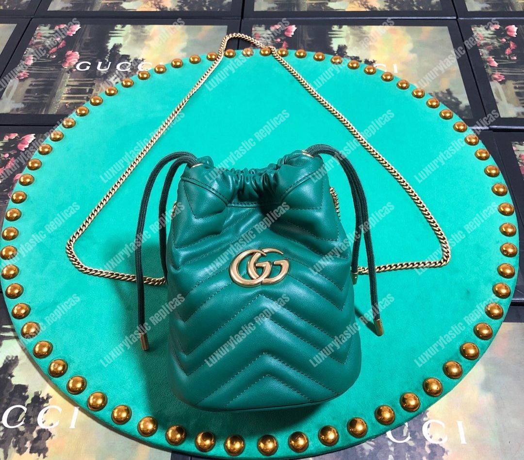 G*u*i gg marmont mini bucket bag green