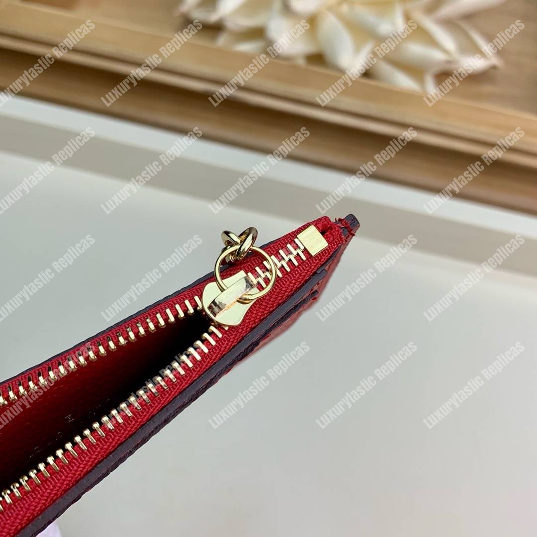LV Zipped Card Holder Monogram Red