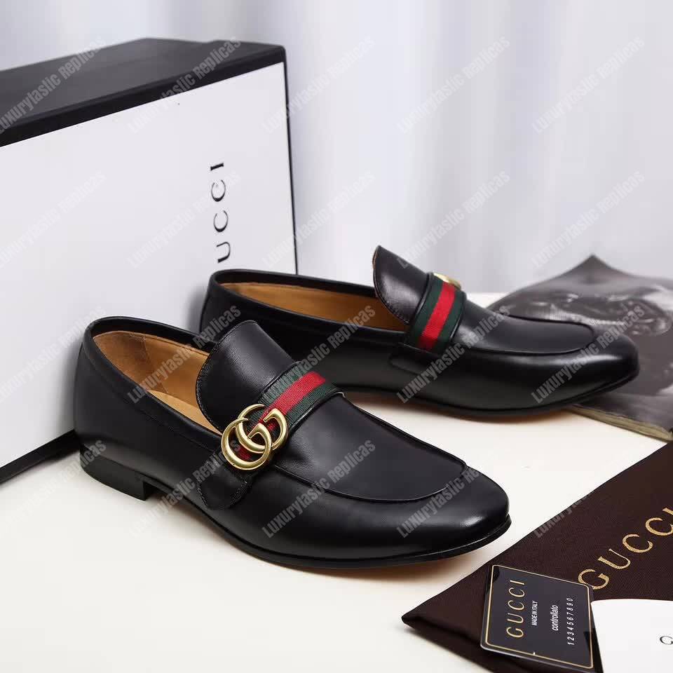 G*u*i leather loafer with gg web