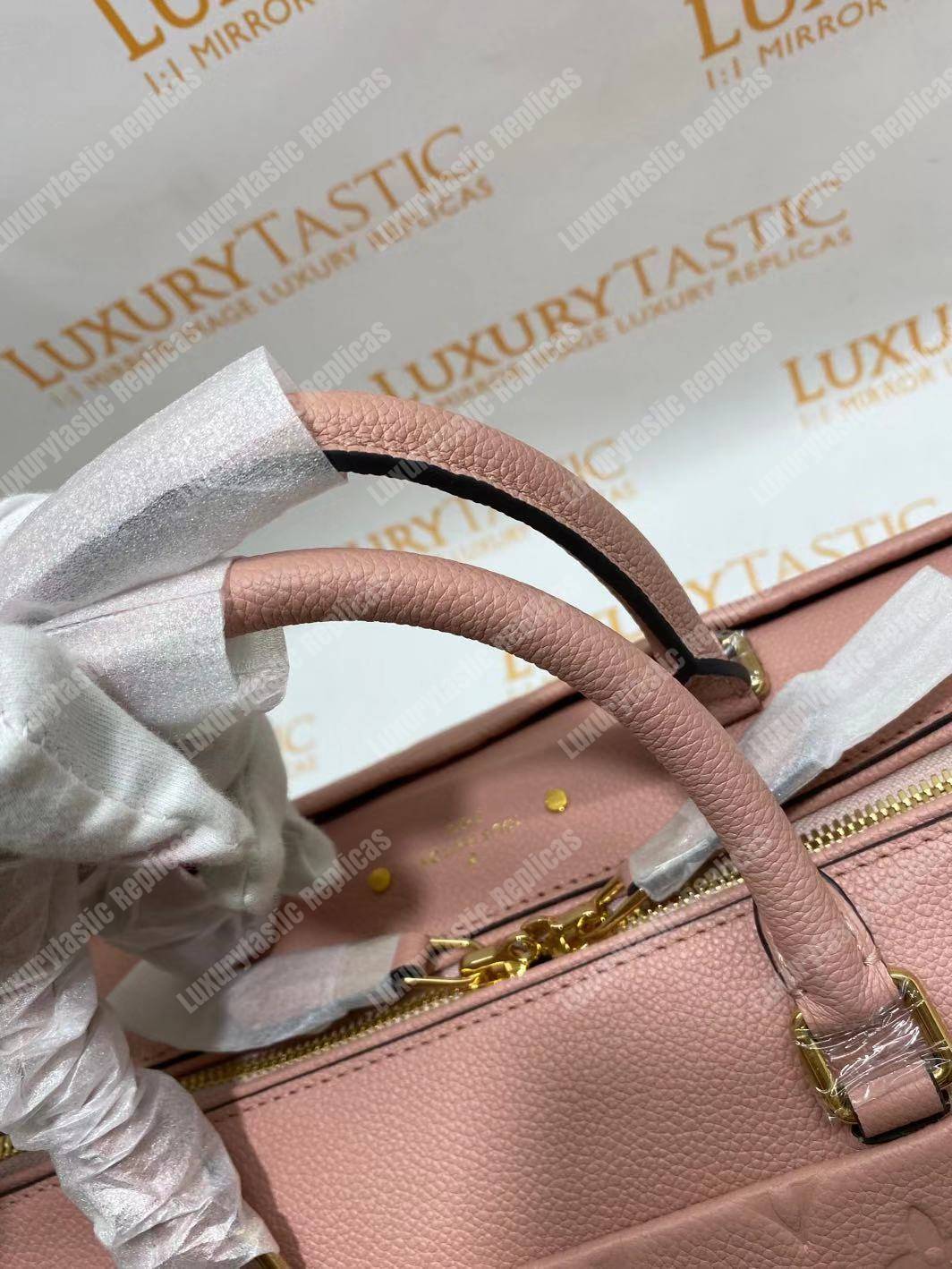 LV Speedy Bandouliere 30 Monogram Empreinte Leather Rose Poudre