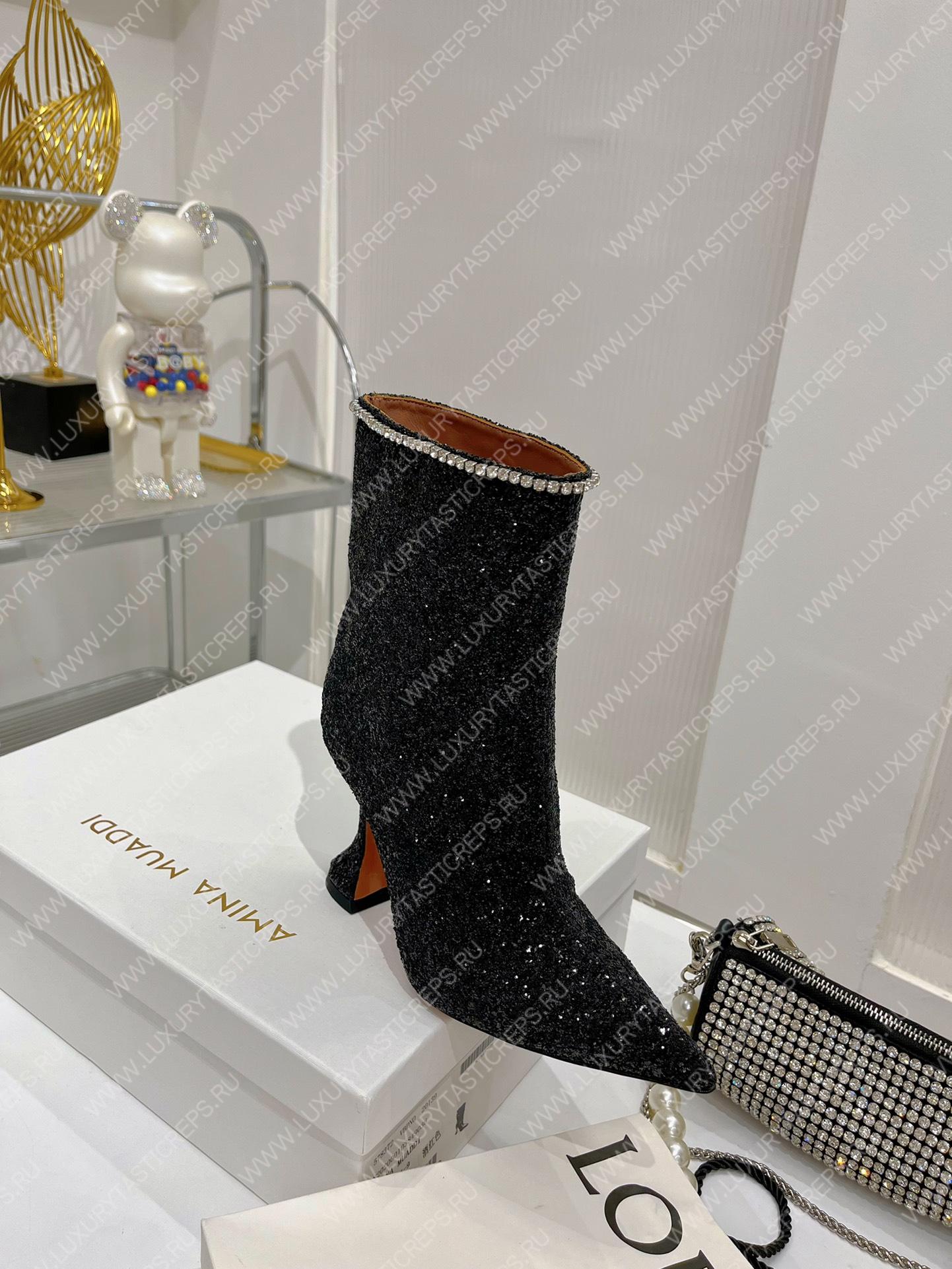 AMINA MUADDI FIONA BOOTIE BLACK AM60002