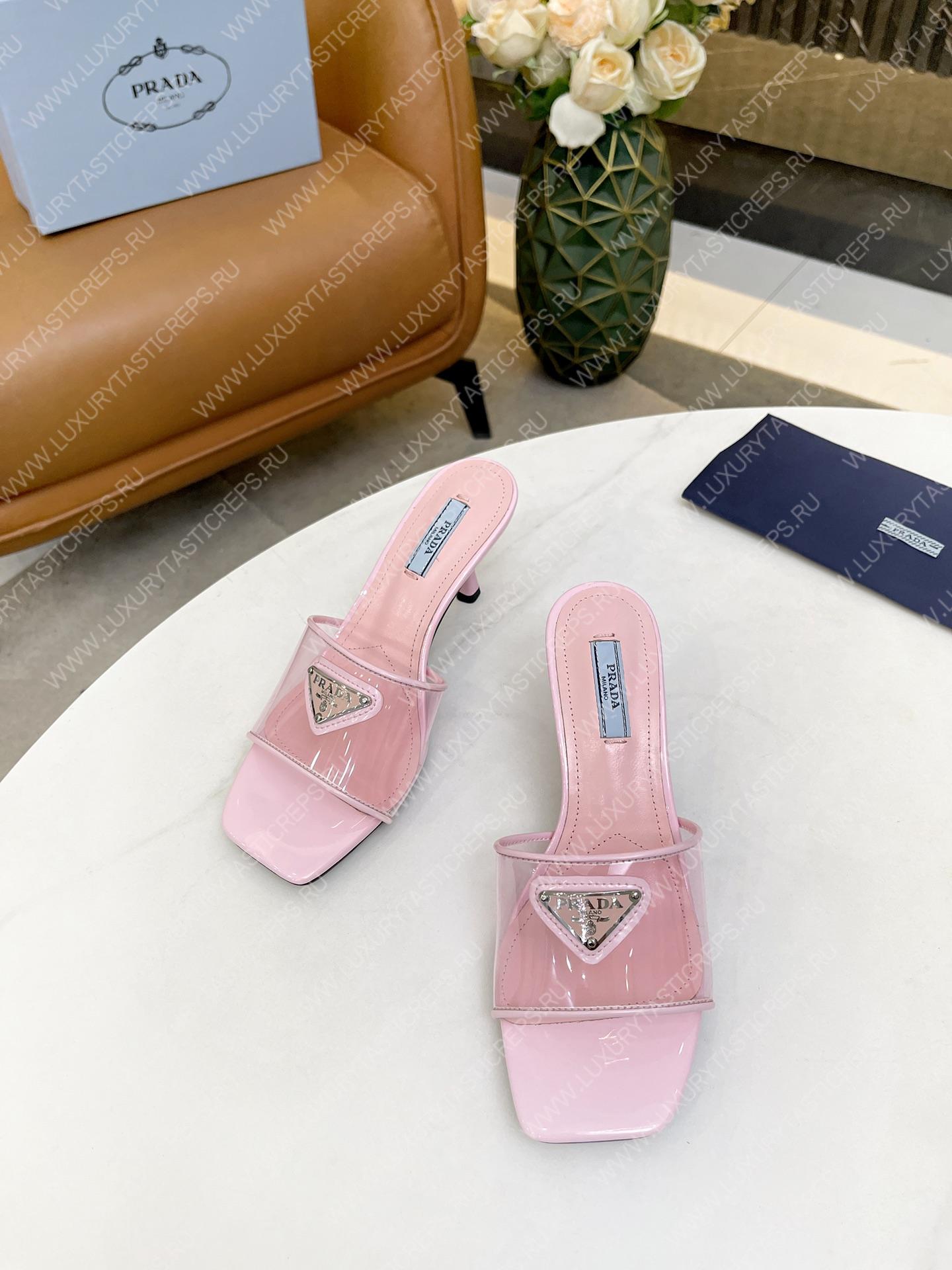 Pra*a plexiglas & patent leather sandals pink 1xx644
