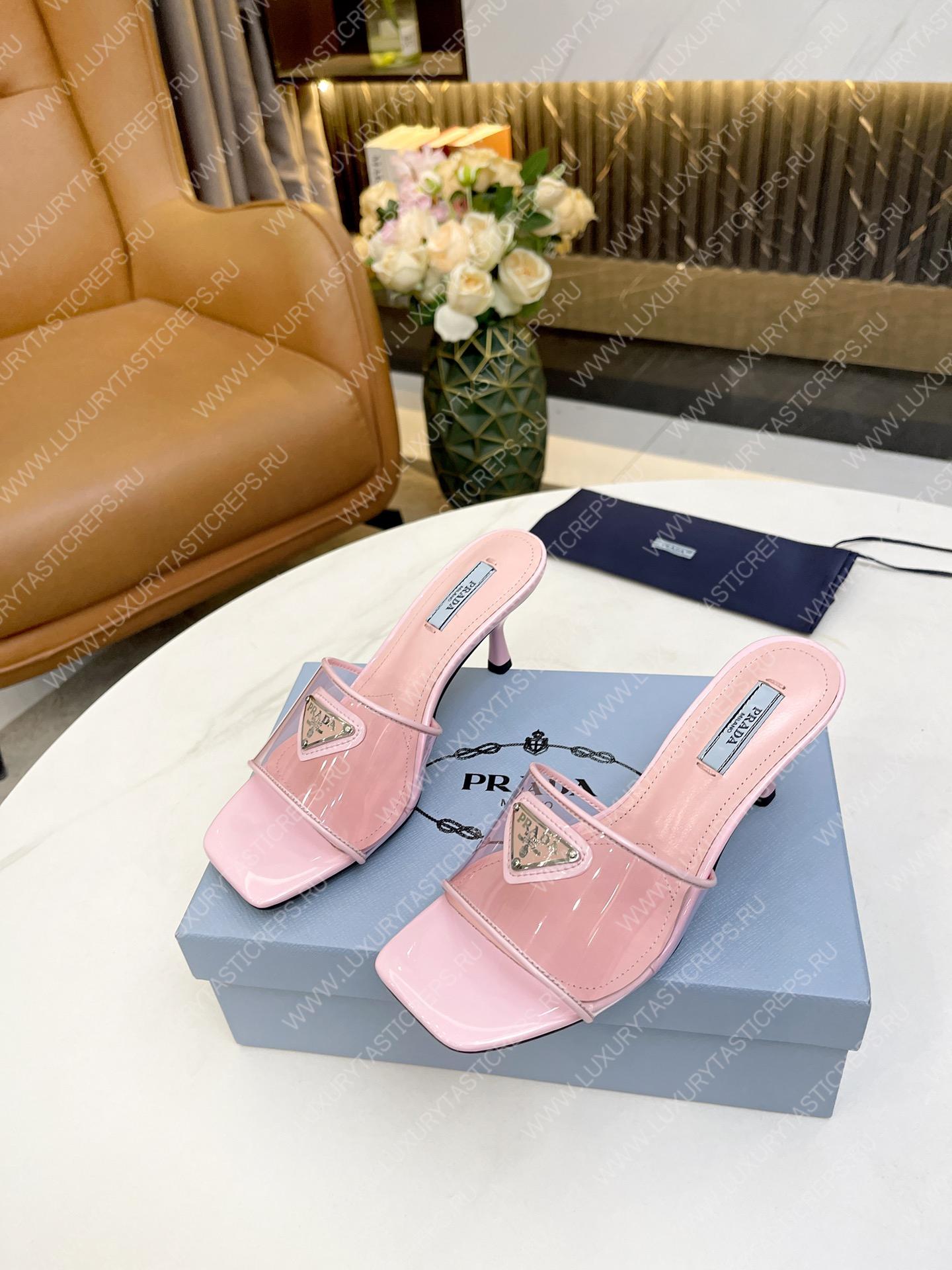 Pra*a plexiglas & patent leather sandals pink 1xx644